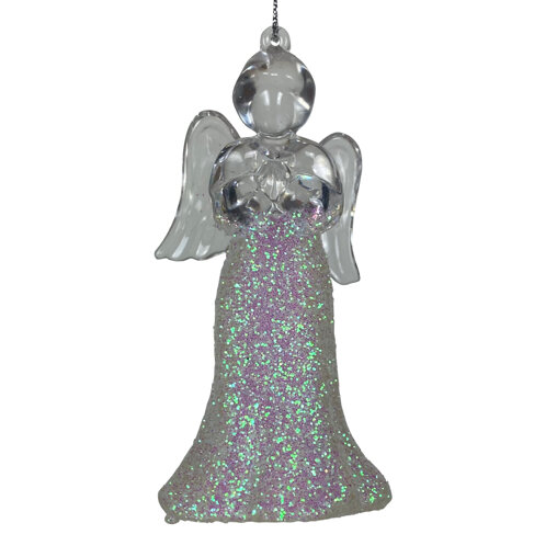 Hangfiguur engel met glitters